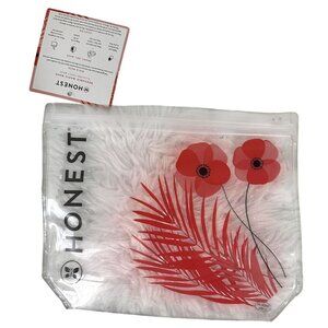 Honest Co Clear Vinyl Cosmetic Pouch Makeup Case Travel Bag